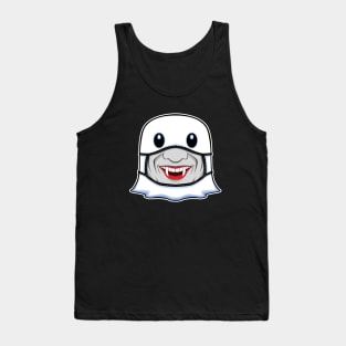 Ghost Halloween with Vampire Mask Tank Top